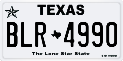 TX license plate BLR4990