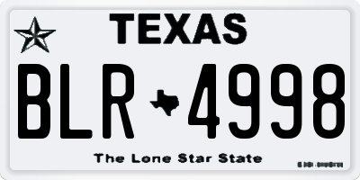 TX license plate BLR4998