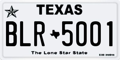 TX license plate BLR5001