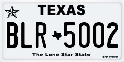 TX license plate BLR5002