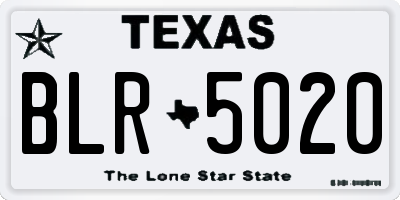 TX license plate BLR5020