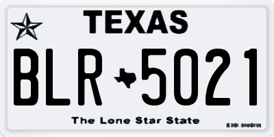 TX license plate BLR5021