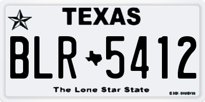 TX license plate BLR5412