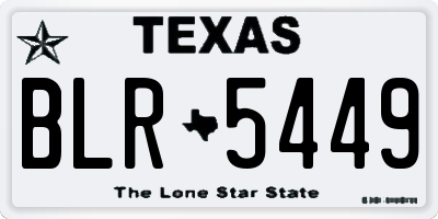 TX license plate BLR5449