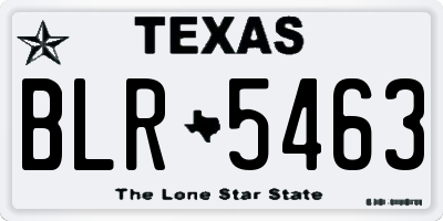 TX license plate BLR5463