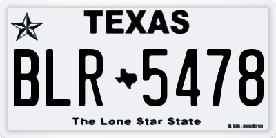 TX license plate BLR5478