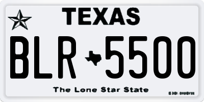 TX license plate BLR5500