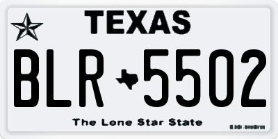 TX license plate BLR5502