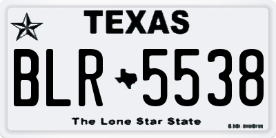 TX license plate BLR5538