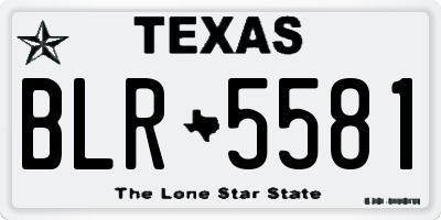 TX license plate BLR5581