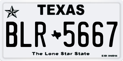 TX license plate BLR5667