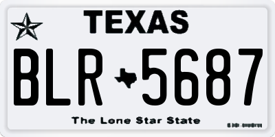 TX license plate BLR5687