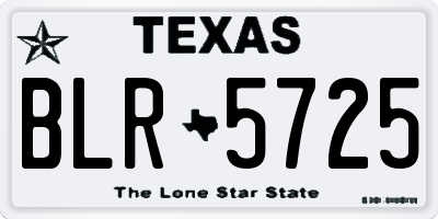 TX license plate BLR5725