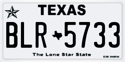 TX license plate BLR5733