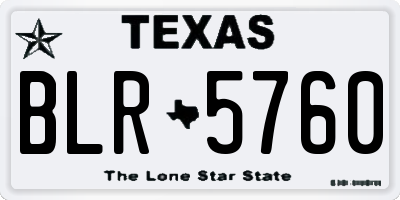 TX license plate BLR5760