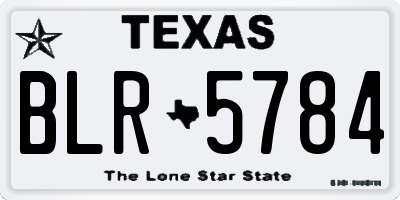 TX license plate BLR5784
