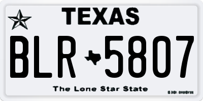 TX license plate BLR5807