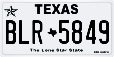 TX license plate BLR5849