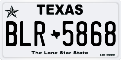 TX license plate BLR5868