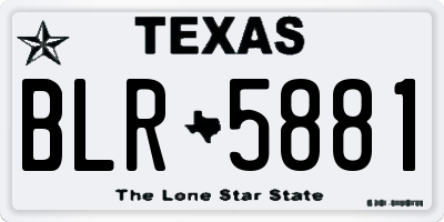 TX license plate BLR5881