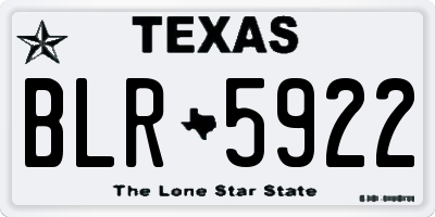 TX license plate BLR5922