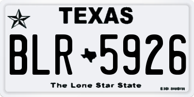 TX license plate BLR5926