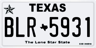 TX license plate BLR5931