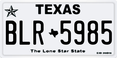TX license plate BLR5985