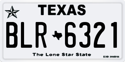 TX license plate BLR6321