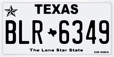 TX license plate BLR6349