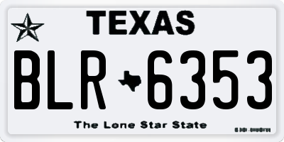 TX license plate BLR6353