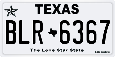 TX license plate BLR6367