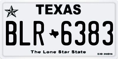 TX license plate BLR6383