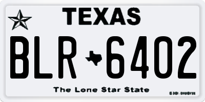 TX license plate BLR6402