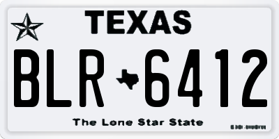 TX license plate BLR6412