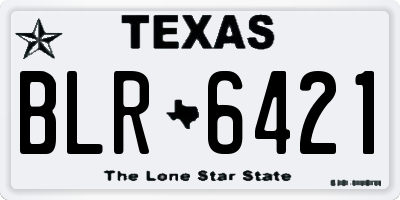 TX license plate BLR6421