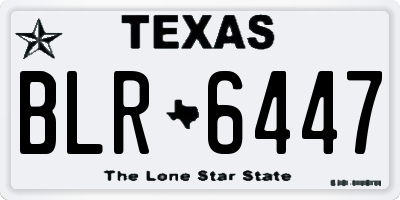 TX license plate BLR6447