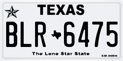 TX license plate BLR6475