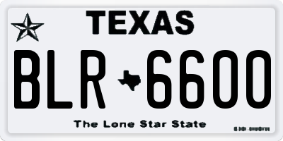 TX license plate BLR6600