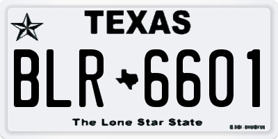 TX license plate BLR6601