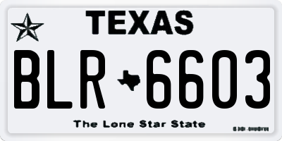 TX license plate BLR6603