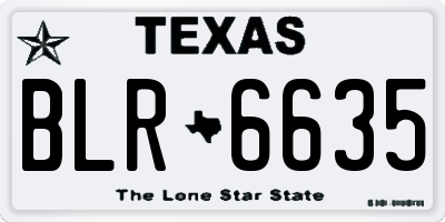 TX license plate BLR6635