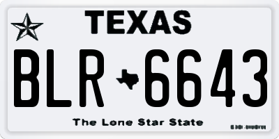 TX license plate BLR6643