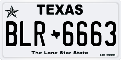 TX license plate BLR6663