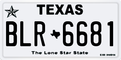 TX license plate BLR6681