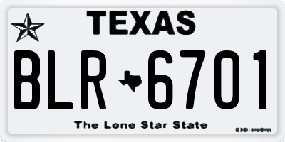 TX license plate BLR6701