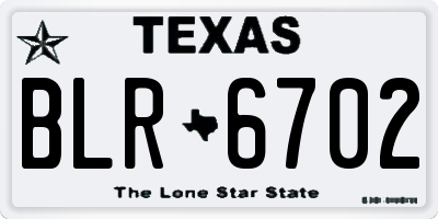 TX license plate BLR6702