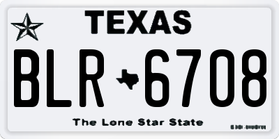 TX license plate BLR6708