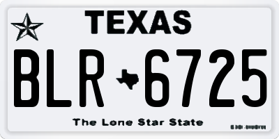 TX license plate BLR6725