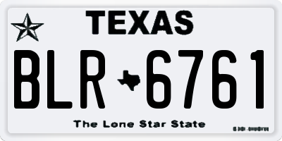 TX license plate BLR6761